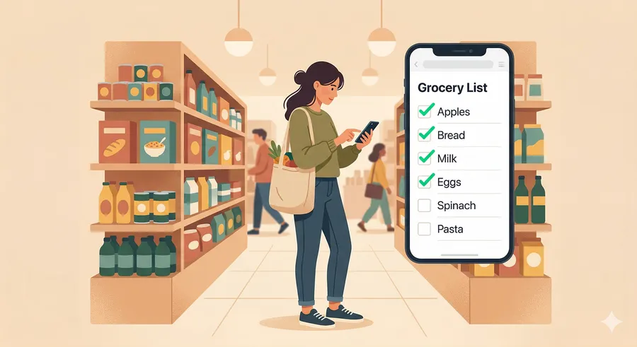 Checking off items at store